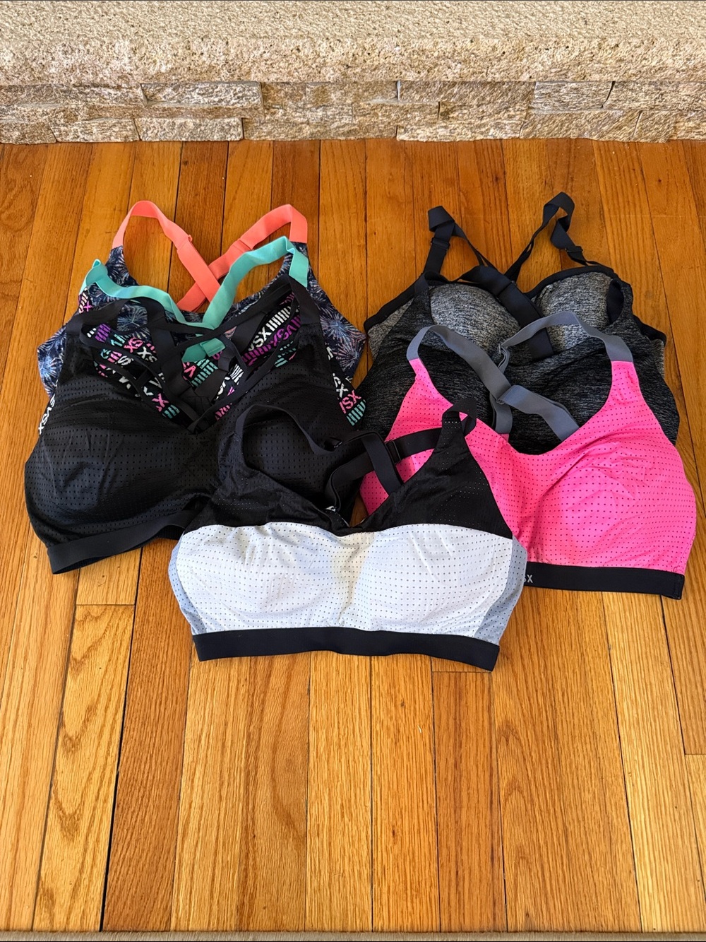 Victoria's Secret Pack of (7)Black, Pink, White, Gray & Teal Sports Bras